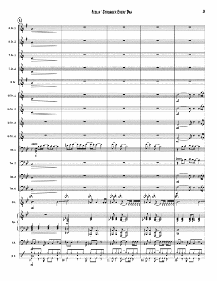 Feelin' Stronger Every Day Jazz Ensemble scores gallery preview page 3