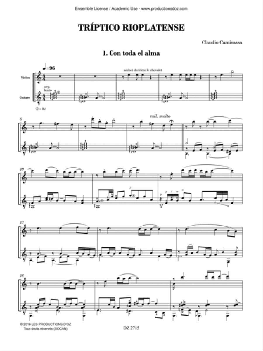 Tríptico rioplatense Violin scores gallery preview page 3