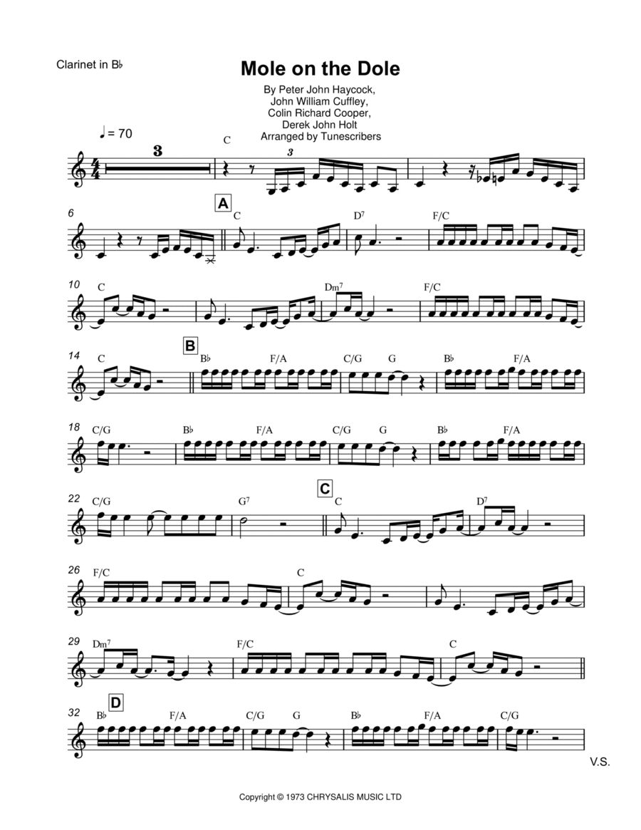Mole On the Dole Clarinet Solo scores gallery preview page 1