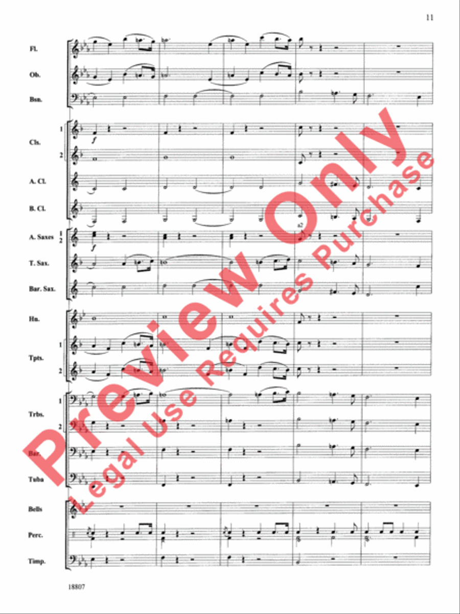 Beethoven's Fifth Christmas Concert Band scores gallery preview page 12