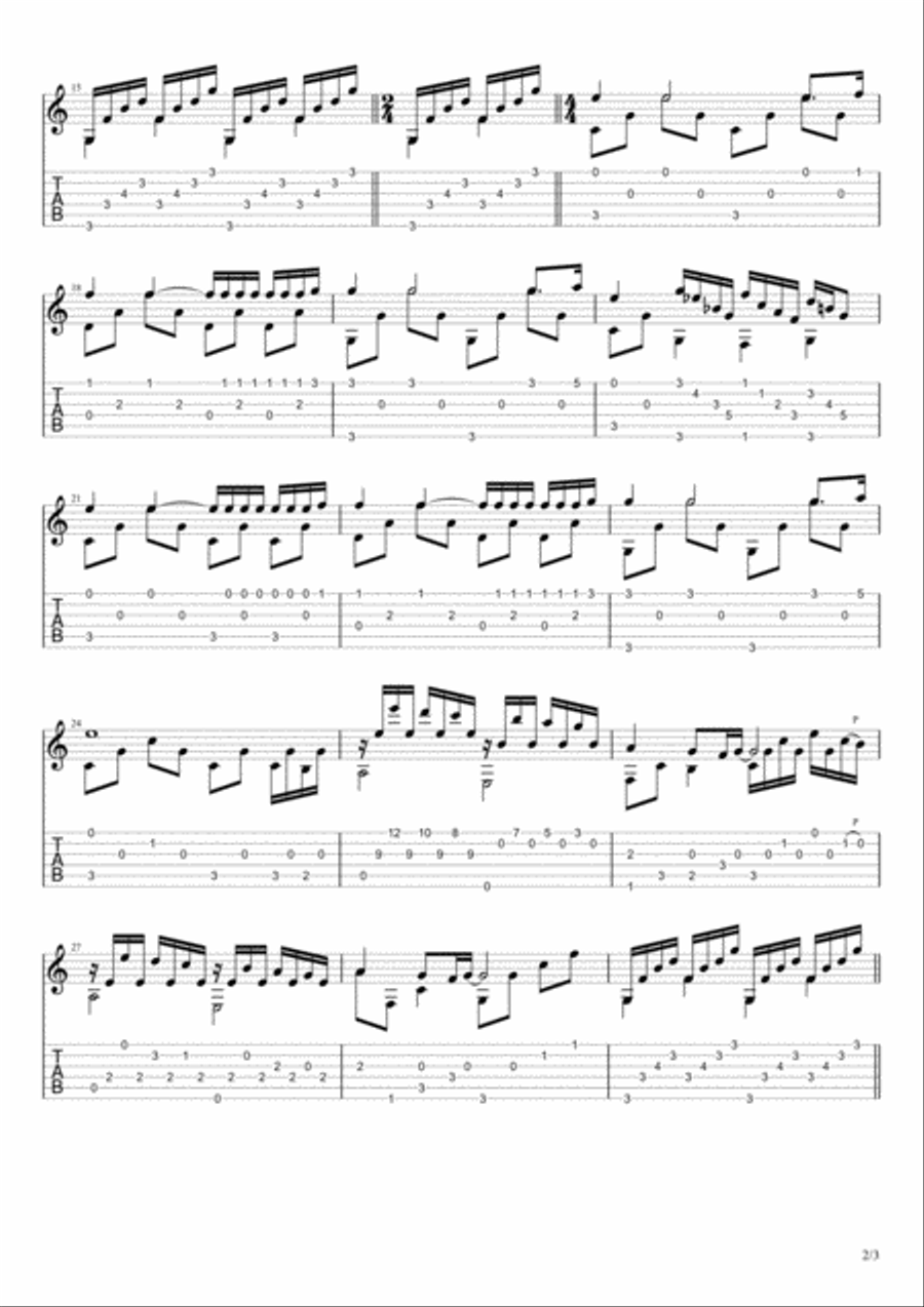 Ballad Pour Adeline- Classical Guitar Acoustic Guitar scores gallery preview page 2