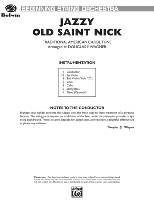Book cover for Jazzy Old Saint Nick: Score