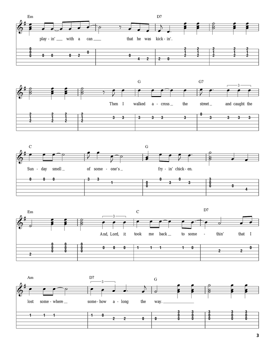 Sunday Mornin' Comin' Down Electric Guitar scores gallery preview page 3
