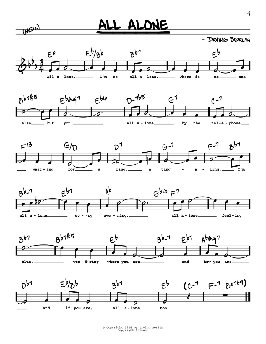 All Alone (High Voice) High Voice scores gallery preview page 1