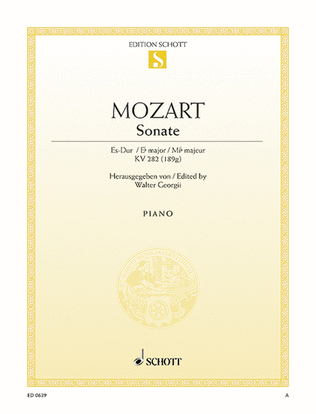 Book cover for Sonata E flat Major KV 282 (189g)