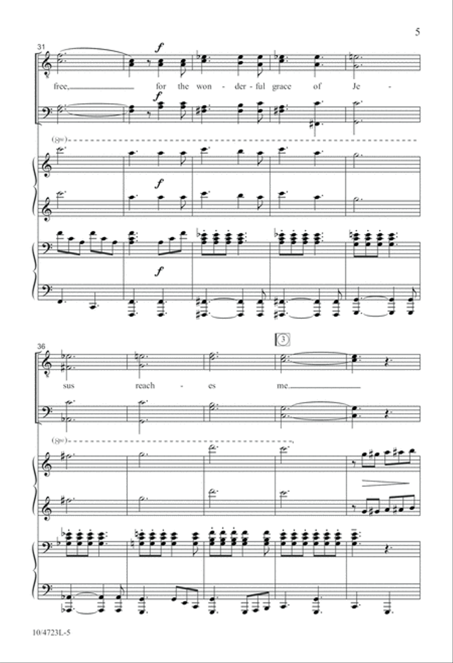 Wonderful Grace of Jesus TTBB scores gallery preview page 5