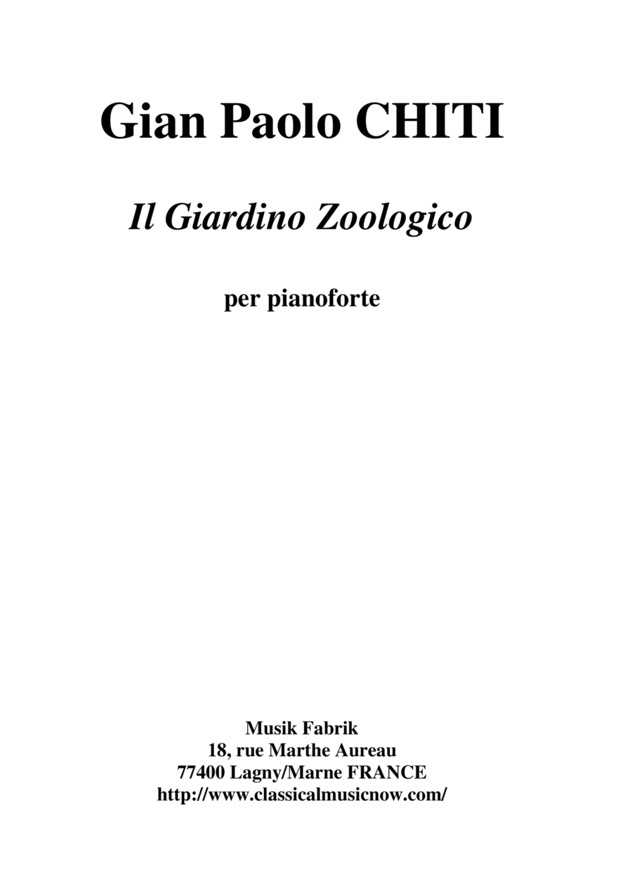 Gian Paolo Chiti : Il Giardino Zoologico for piano (Intermediate level) Piano Solo scores gallery preview page 1
