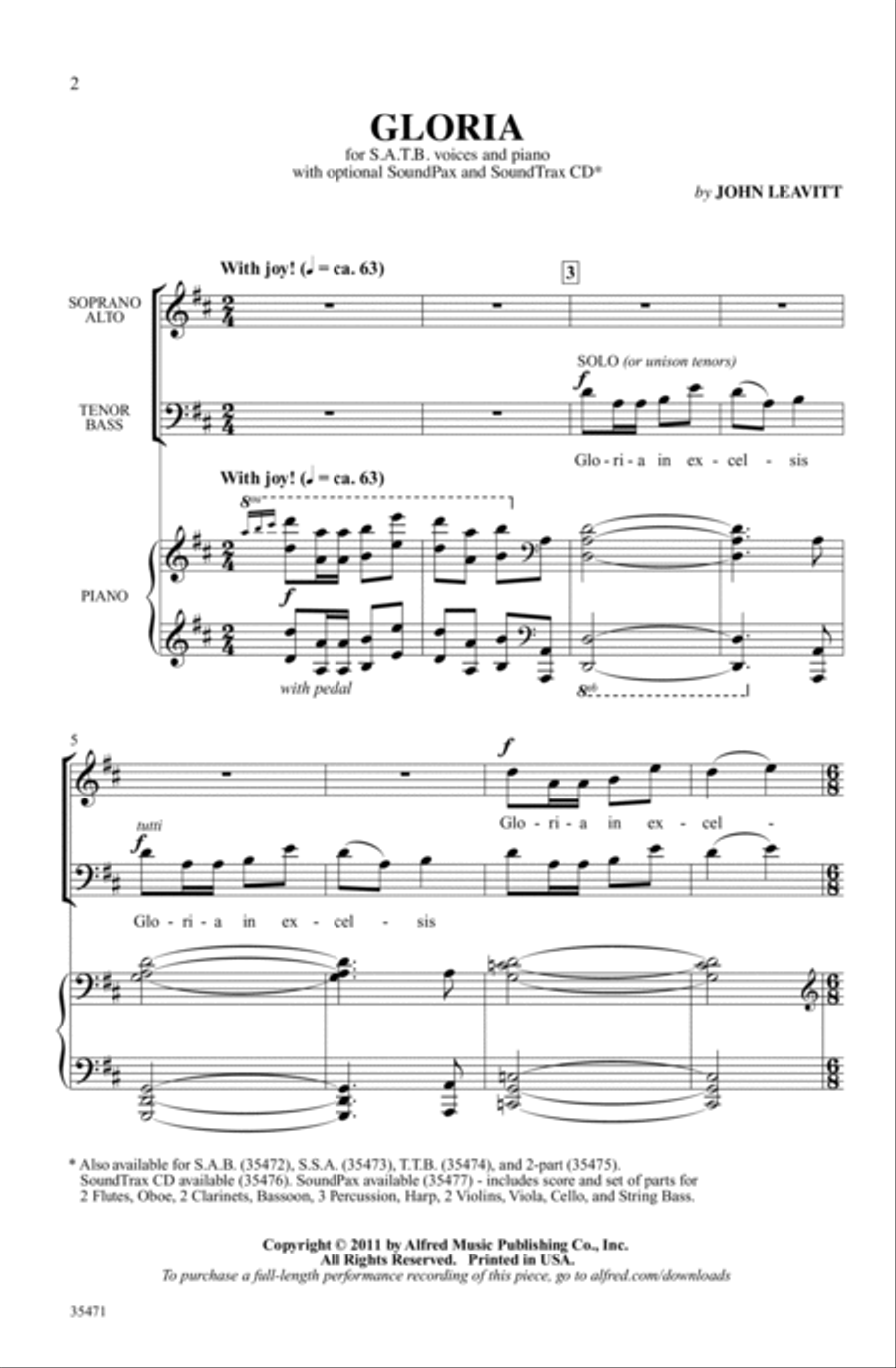 Gloria 4-Part scores gallery preview page 1