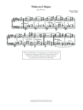 Book cover for Waltz In E Major, Op.39 No.2