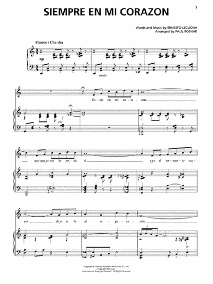 Ernesto Lecuona - To Lecuona with Love Piano, Vocal scores gallery preview page 3