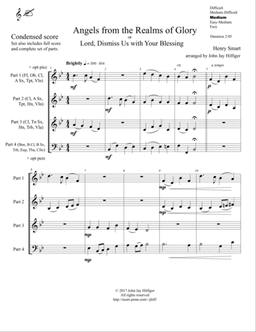 Angels from the Realms of Glory/ Lord, Dismiss Us with Your Blessing Full Orchestra scores gallery preview page 4