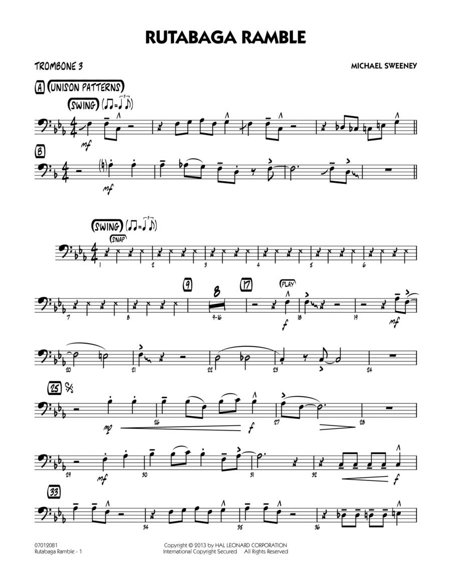 Rutabaga Ramble - Trombone 3