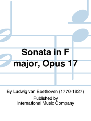 Book cover for Sonata In F Major, Opus 17