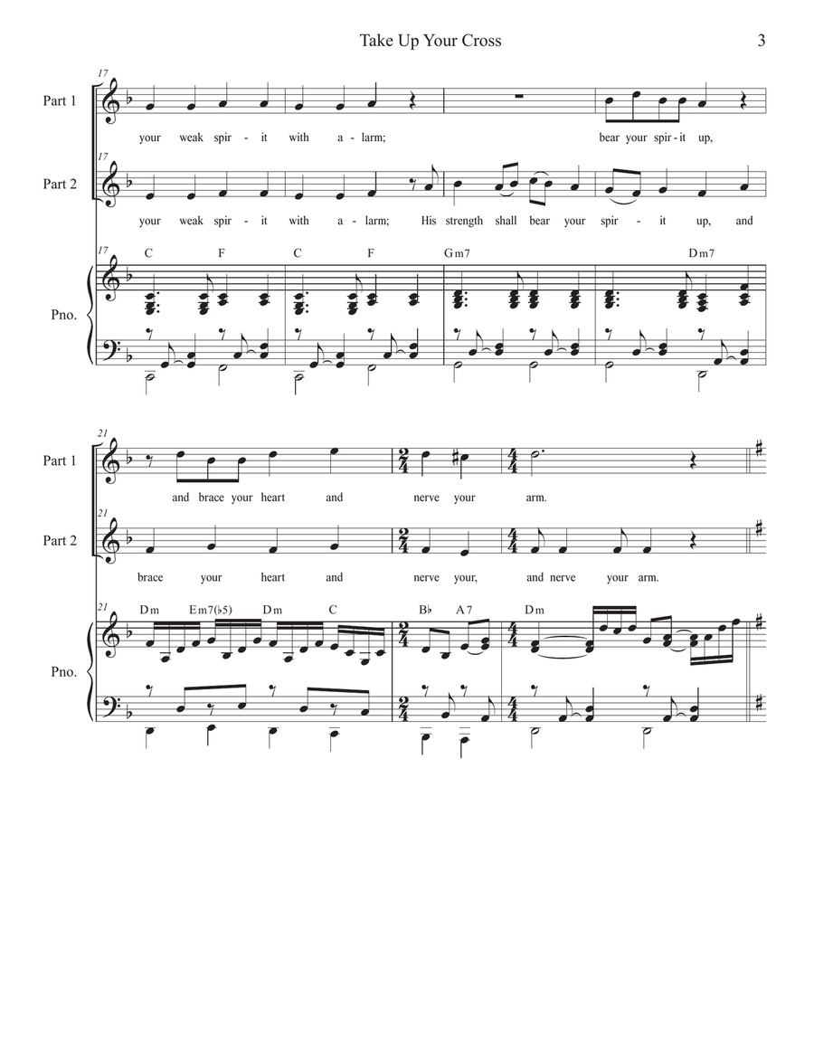 Take Up Your Cross (2-part choir) 2-Part scores gallery preview page 3