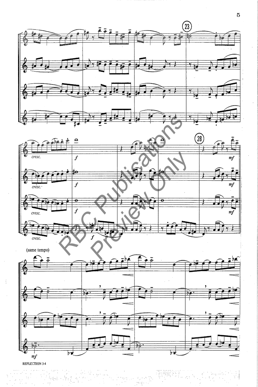 Reflection Sax Quartet Saxophone scores gallery preview page 6