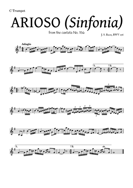 ARIOSO, by J. S. Bach (sinfonia) - for C Trumpet and accompaniment image number null