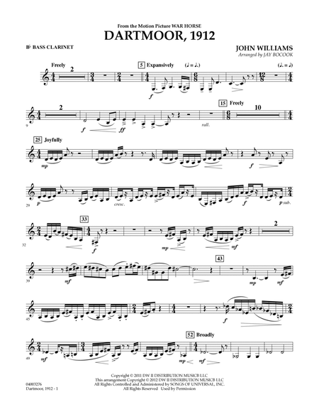 Dartmoor, 1912 (from War Horse) - Bb Bass Clarinet