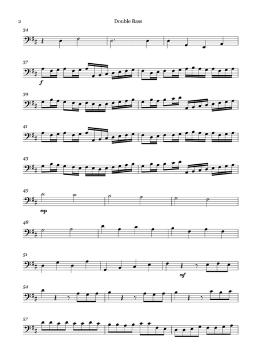 Canon in D for Double Bass Double Bass scores gallery preview page 2