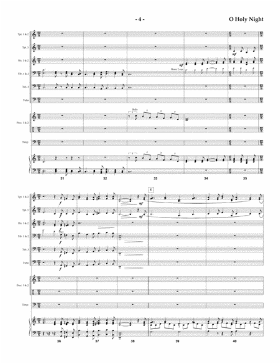 O Holy Night for Brass Choir/Ensemble Brass Ensemble scores gallery preview page 4
