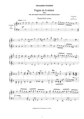 Book cover for Scarlatti A - Fugue in A minor for Harpsichord (or Piano)