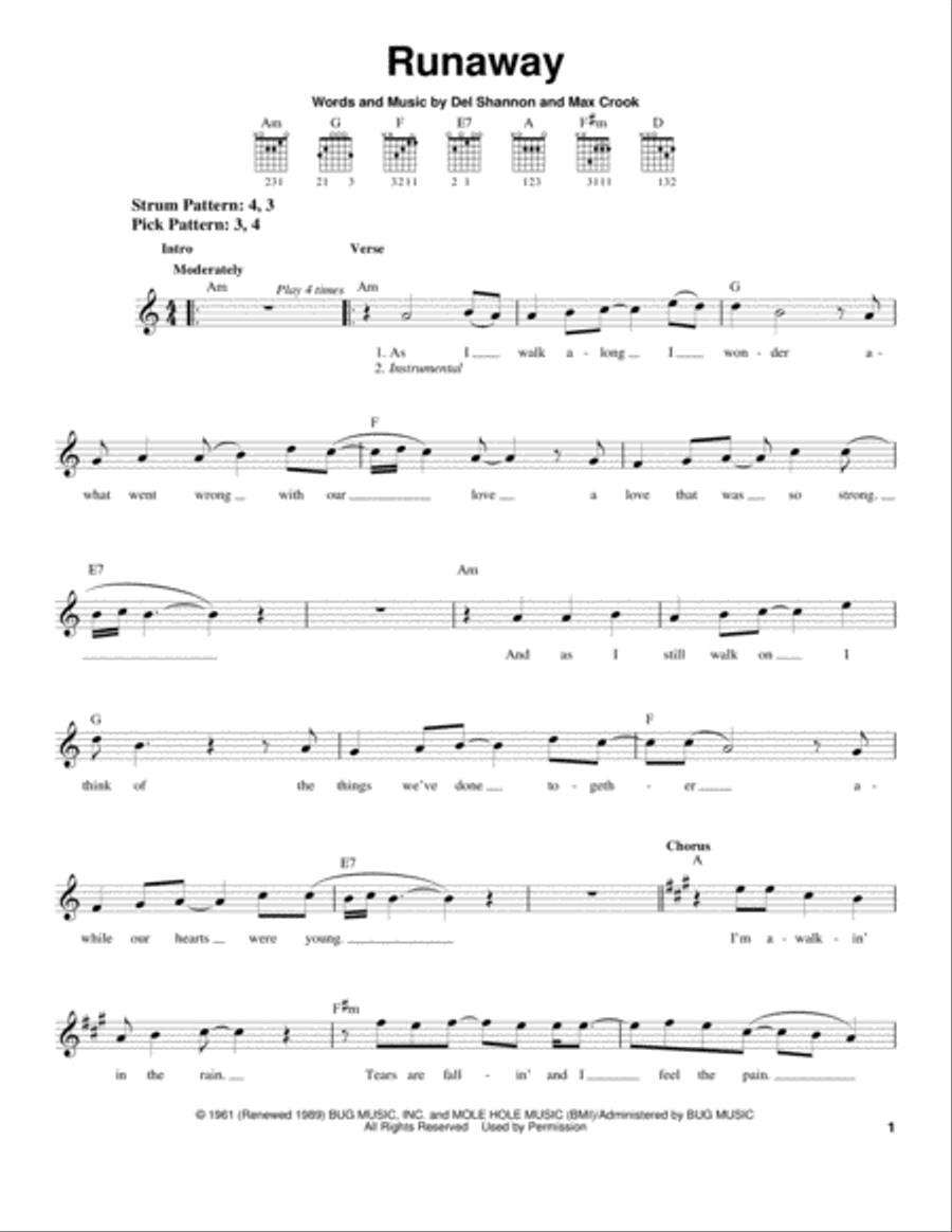 Runaway Runaway Acoustic Guitar scores gallery preview page 1