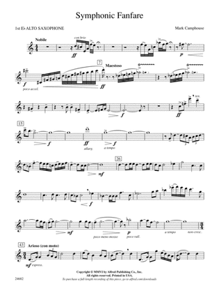 Symphonic Fanfare: E-flat Alto Saxophone