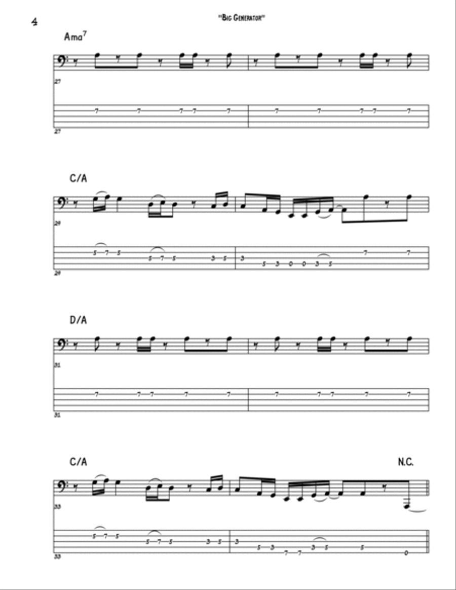 Big Generator Bass Guitar scores gallery preview page 4