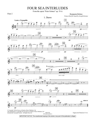 Four Sea Interludes (from the opera "Peter Grimes") - Flute 2