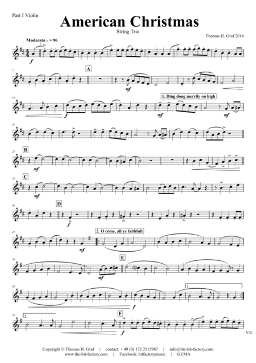 American Christmas - Mash up Rondo of best Christmas Songs - String Trio String Trio scores gallery preview page 6