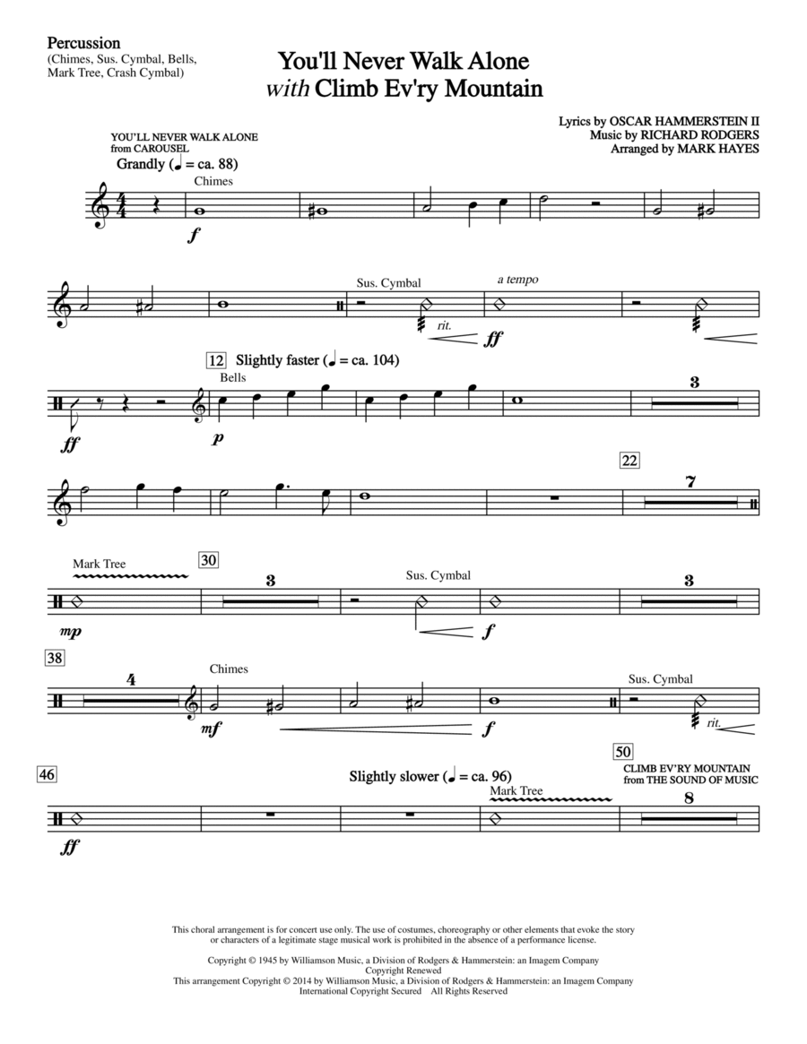 You'll Never Walk Alone (with Climb Every Mountain) - Percussion Choir scores gallery preview page 1