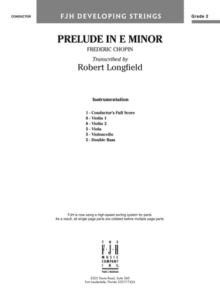 Prelude in E Minor: Score