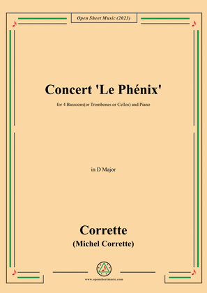 M. Corrette-Concert 'Le Phénix',in D Major,for 4 Bassoons(or Trombones or Cellos) and Piano