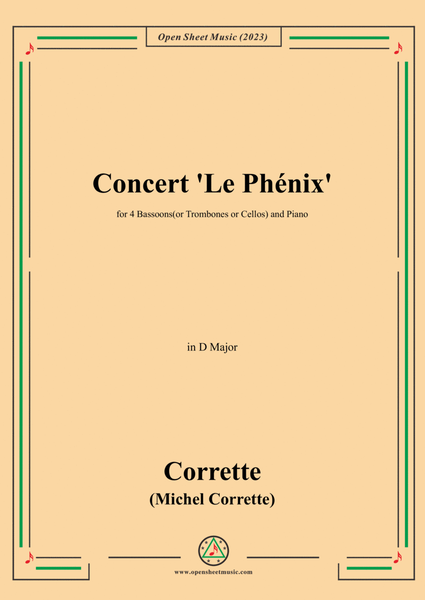 M. Corrette-Concert 'Le Phénix',in D Major,for 4 Bassoons(or Trombones or Cellos) and Piano image number null