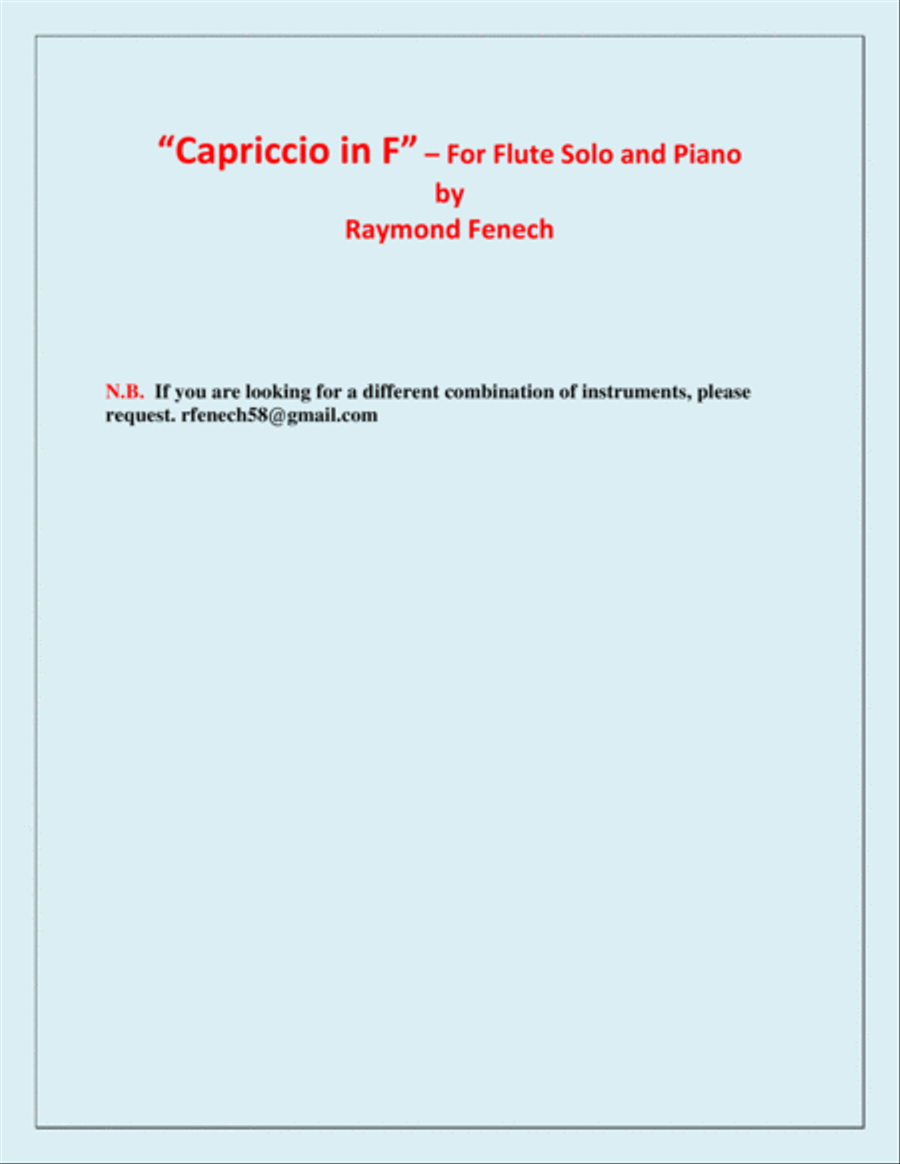 Capriccio in F - For Solo Flute and Piano Flute Solo scores gallery preview page 3