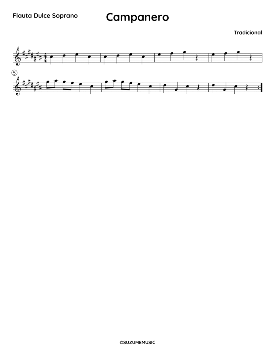 Campanero - C# Campanero - C# Flute Solo scores gallery preview page 1