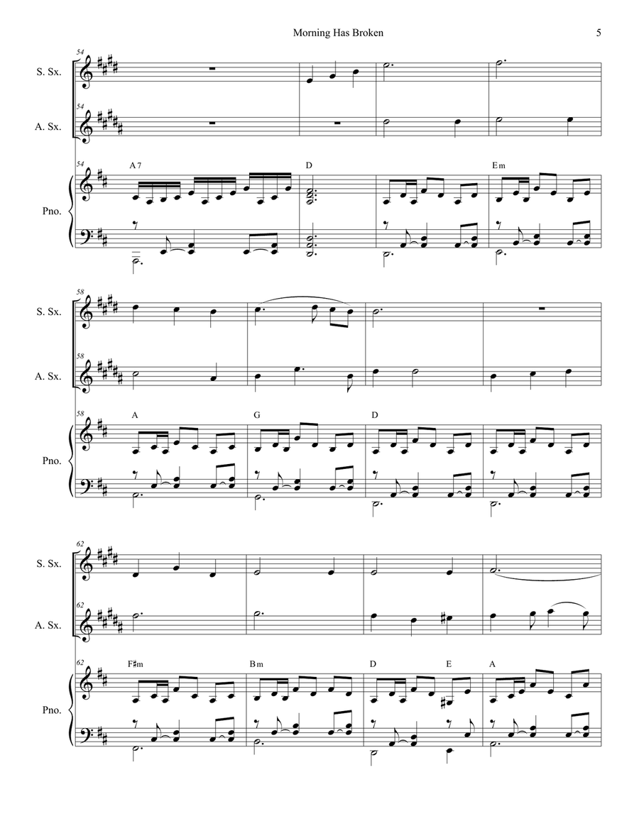 Morning Has Broken Morning Has Broken Woodwind Duet scores gallery preview page 5