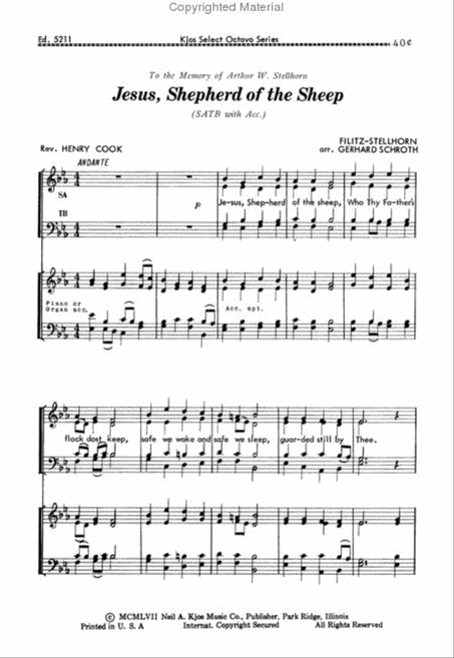 Jesus Shepherd of the Sheep 4-Part scores gallery preview page 2
