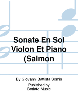 Book cover for Sonate En Sol Violon Et Piano (Salmon