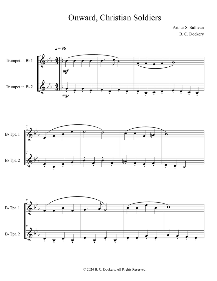 Onward Christian Soldiers (Trumpet Duet) Trumpet Duet scores gallery preview page 1