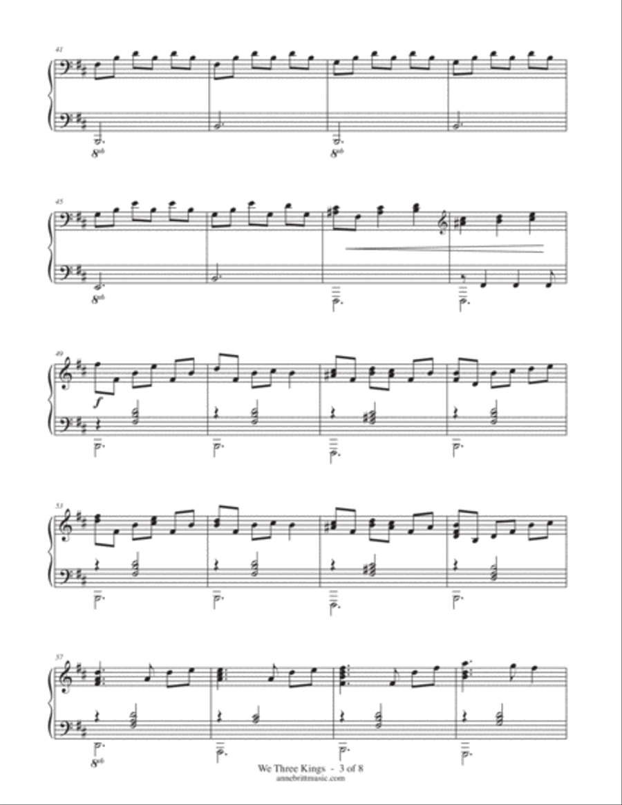 We Three Kings (intermediate piano solo) Piano Solo scores gallery preview page 3