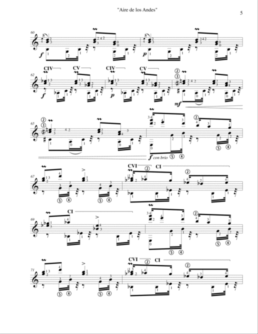 Aire de los Andes, Op. 16 for guitar solo Acoustic Guitar scores gallery preview page 5