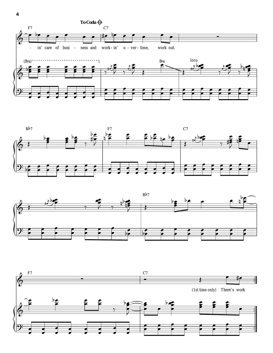 Takin' Care Of Business Takin' Care Of Business Piano, Vocal scores gallery preview page 4