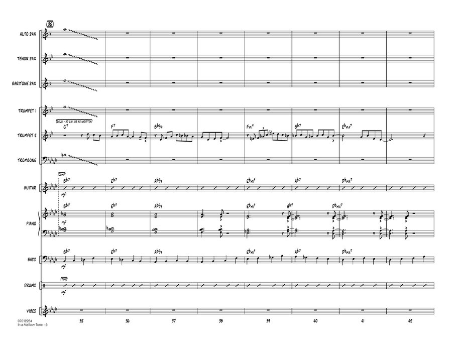 In a Mellow Tone - Full Score Jazz Ensemble scores gallery preview page 6