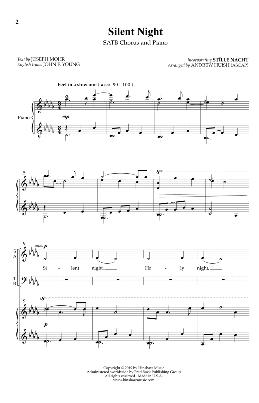 Silent Night Silent Night 4-Part scores gallery preview page 1