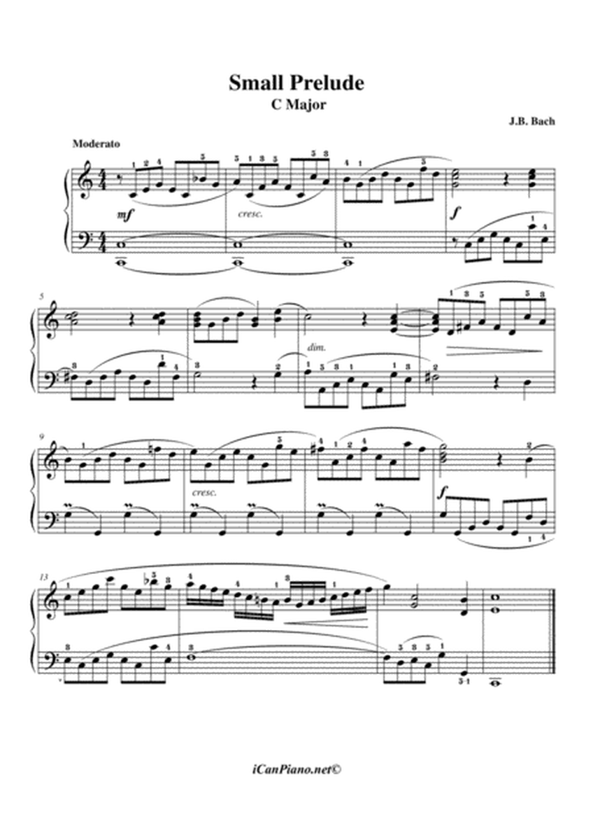 Bach Small Prelude in C Major BWV 939 image number null