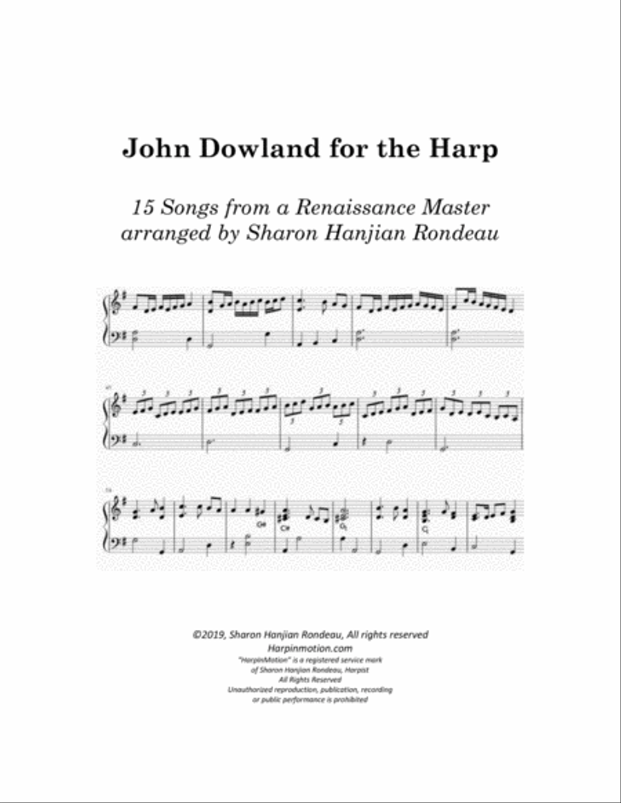 John Dowland for the Harp Harp scores gallery preview page 1
