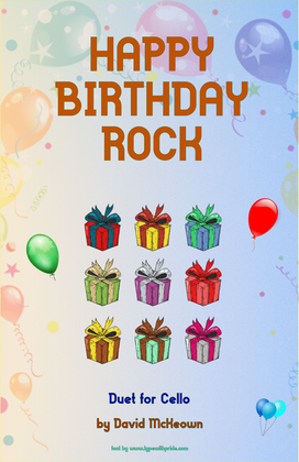 Book cover for Happy Birthday Rock, for Cello Duet