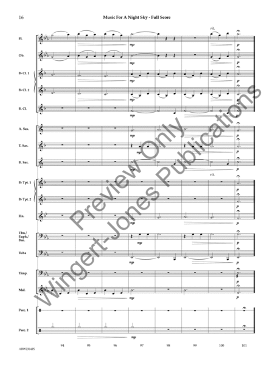Music for a Night Sky Concert Band scores gallery preview page 17