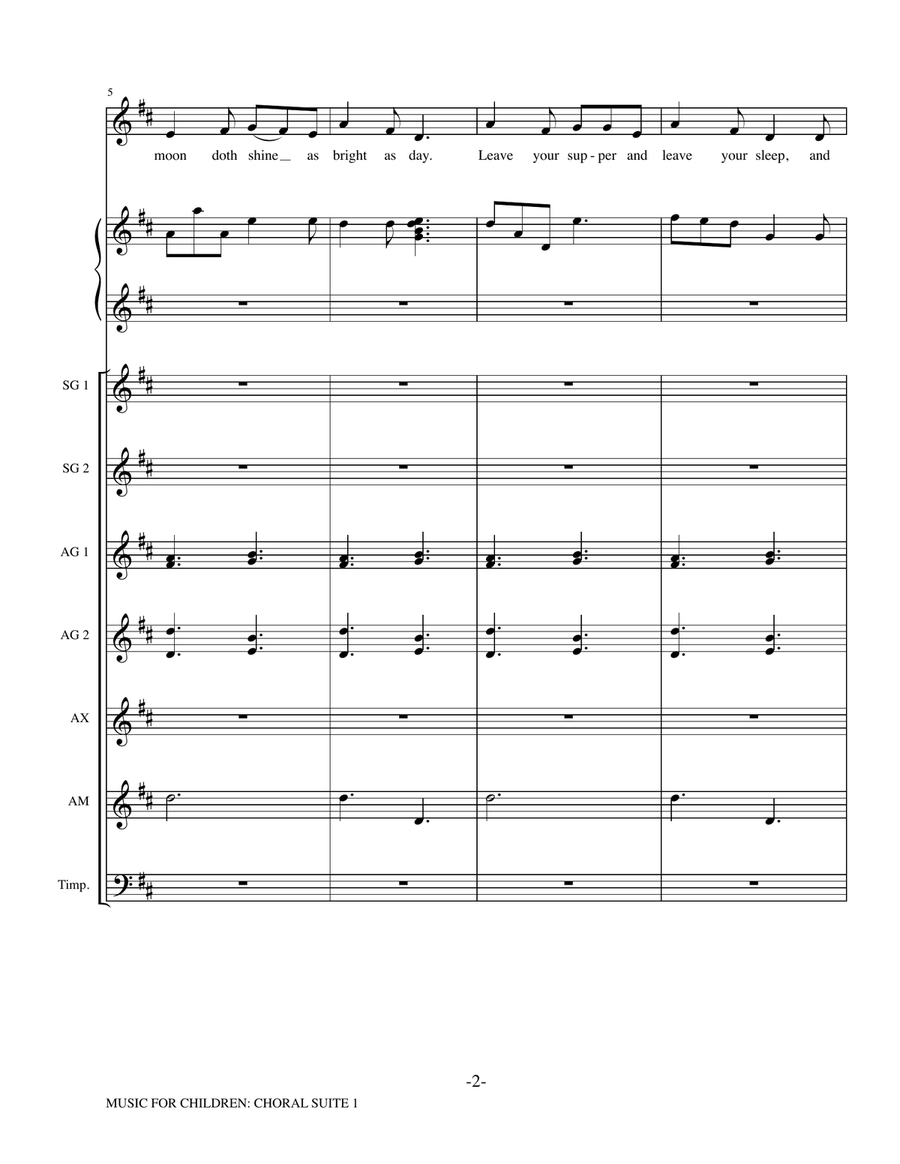 Music for Children (arr. Susan Brumfield) - Score Choir scores gallery preview page 2