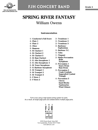 Book cover for Spring River Fantasy: Score
